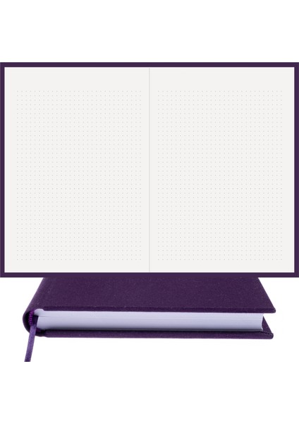 Noktalı Defter - %100 El Yapımı, El Dikişi (İplik Dikiş) Özel Tasarım – 1 Sınıf Viskon Kumaş ile ciltlenmiştir. “Benzersiz Ürün” A/5 Mor