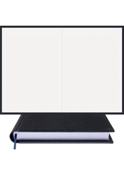Noktalı Defter - %100 El Yapımı, El Dikişi (İplik Dikiş) Özel Tasarım – 1 Sınıf Viskon Kumaş ile ciltlenmiştir. “Benzersiz Ürün” A/5 Siyah