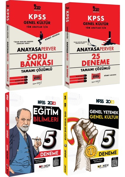 KPSS Tarih Soru Bankası + Tarih Deneme + Panem Eğitim Bilimleri 5 Deneme + Genel Yetenek Genel Kültür 5 Deneme