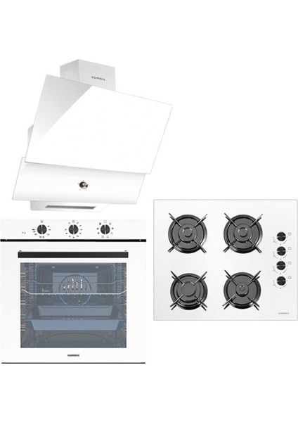 88 Litre Süper Kristal Beyaz Ankastre Set New Series