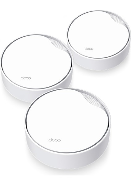 TP-Link Deco X50-PoE(3-pack), AX3000 Mbps, PoE Destekli, Dual-Band, 2,5Gbps Ethernet Portu, 150 Cihaza Kadar Bağlantı, 600 m² 'ye Kadar Kapsama, Mobil Uygulama ile Kolay Kurulum, Wi-Fi 6 Mesh Sistemi