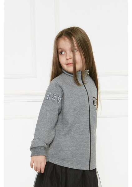 Çocuk Unisex Gri Stop Mont - Ceket Bebek Hırka Kız Erkek Çocuk Fermuarlı Dış Giyim Kidsabu fiyatları