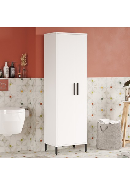 Harvey Çok Amaçlı Dolap Vileda Banyo Dolabı Beyaz Hr1-W