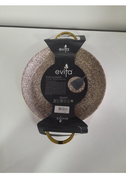 22 cm Granit Çift Kulp Gold Tava Sahan
