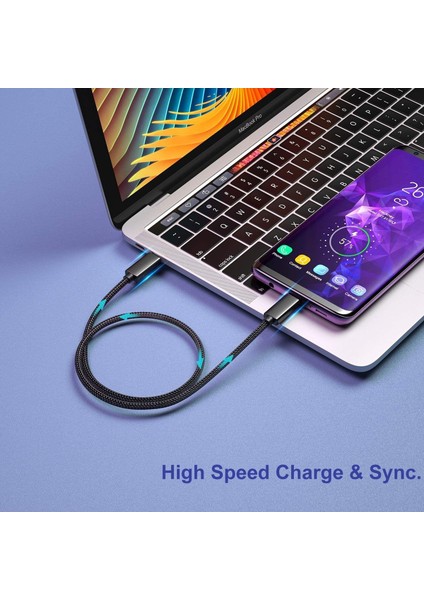 USB 3.1 Type-C 3A Hızlı Şarj ve Data Kablosu Siyah