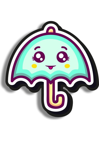 Umbrella Ahşap Mini Rozet