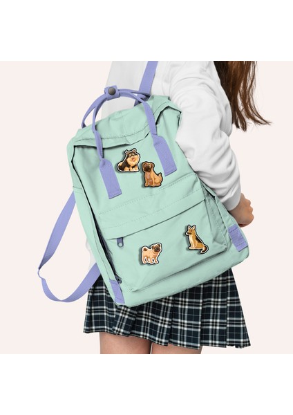 4'lü Dogs Ahşap Mini Rozet