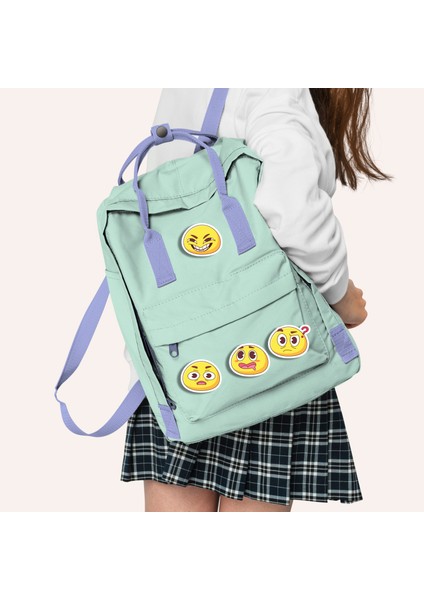 4 Adet Emoji Ahşap Mini Rozet