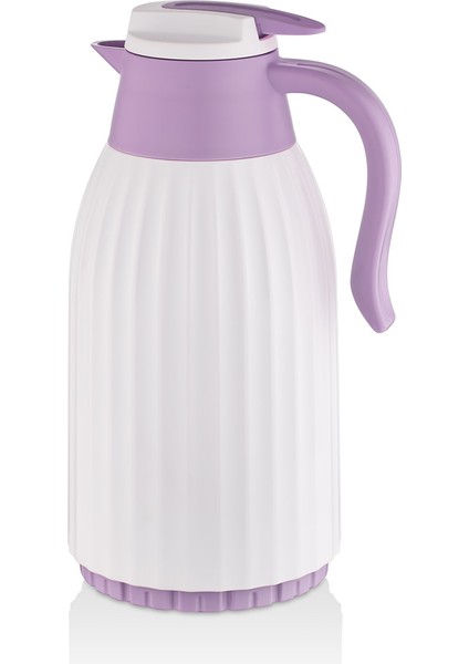 1.5 Lt Oluklu Gövde Cam Termos - LİLA