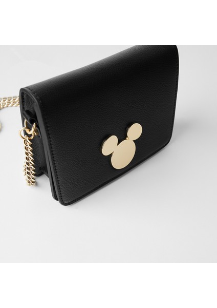 Kadınların Çantası 2023 Yeni Siyah Mickey Zinciri Küçük Kare Çantası Tek Omuz Gönderici Çantası Mini Çantası (Yurt Dışından) modelleri