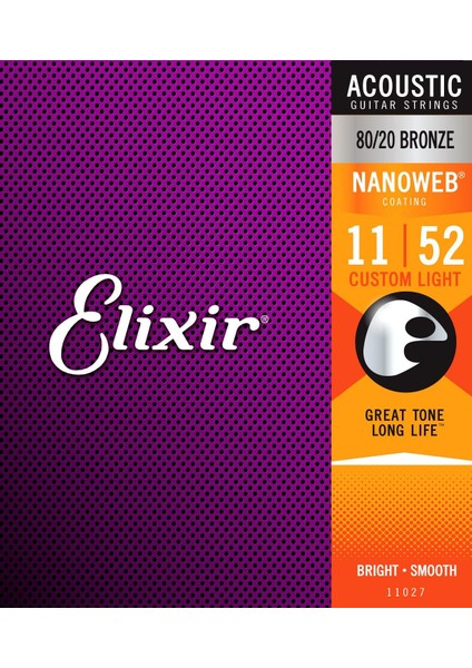 Elixir 11027 Akustik Teli Bronze 011-052