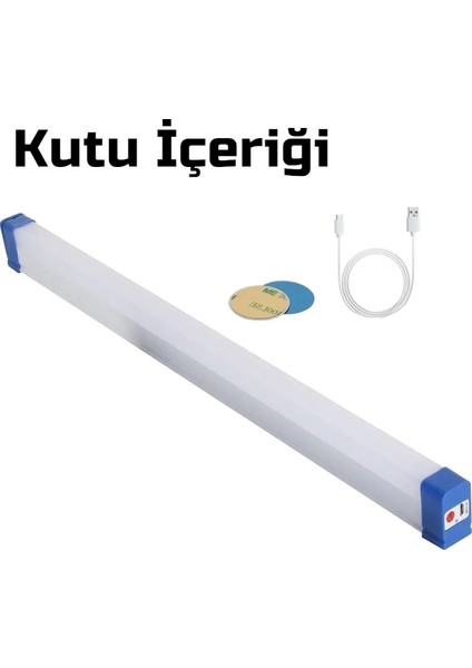 USB Şarjlı 3 Modlu Mıknatıslı Balıkçı - Kamp Feneri LED Şarjlı Işıldak 60 W 52 cm