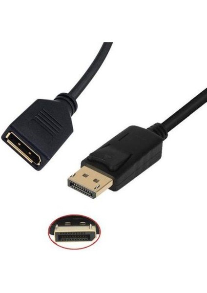 1 Metre Dişi Erkek Dp Port Uzatma Kablosu