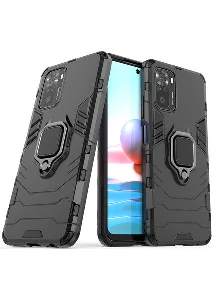 Xiaomi Poco M5S (Global) Batman Serisi Yüzük Standlı Armor Kılıf - Siyah AL3349