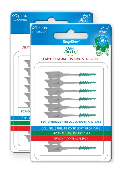 Stopever Well Tooth Arayüz Fırçası Normal Boy 2 Paket- 80 Adet