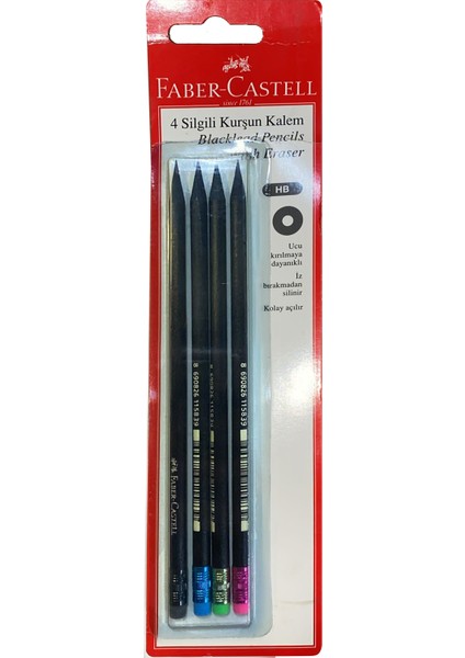 Blister Naturel Siyah Kurşun Kalem 4'lü