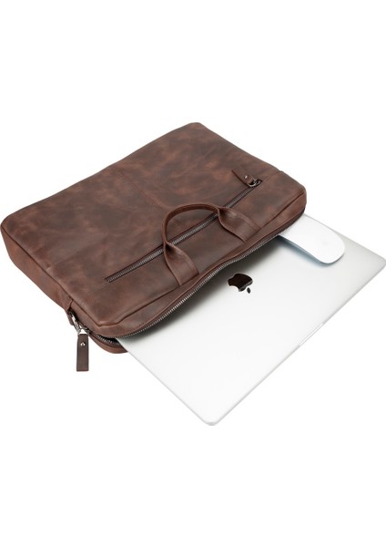 Apollo 13-14 Inç Deri Laptop Çantası TN03 Kahve fırsatları