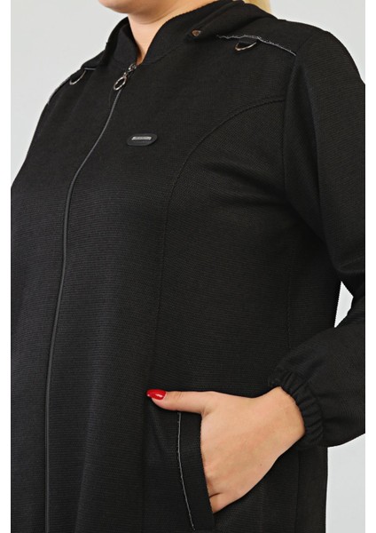 Kadin Buyuk Beden Kapşonlu Kislik Kap Kaban modelleri