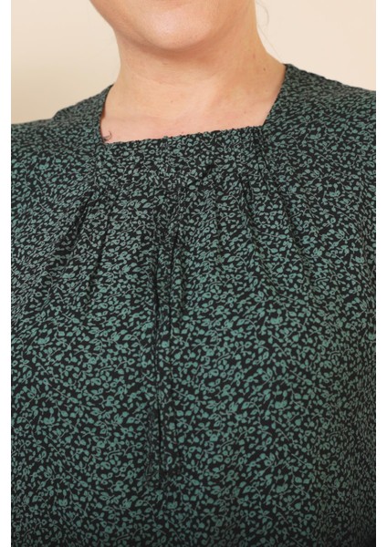 Kadin Buyuk Beden Çıtır Desen Uzun Anne Günlük Elbise modelleri