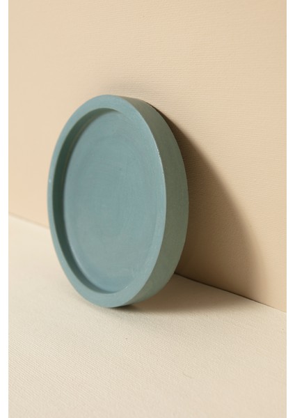 Beton Mavi Yuvarlak Altlık Sunumluk Tepsi Beton Dekoratif Altlık fiyatları