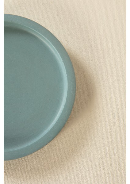 Beton Mavi Yuvarlak Altlık Sunumluk Tepsi Beton Dekoratif Altlık fırsatları