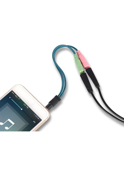 2x 3.5mm 2 Dişi Ila 1 Erkek Kulaklık Mikrofonu Ses Y Ayırıcı Kablo Adaptörü (Yurt Dışından)