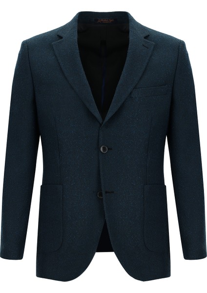 Slim Fit Desenli Ceket