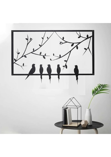 Kuşlar Lazer Kesim Metal Tablo