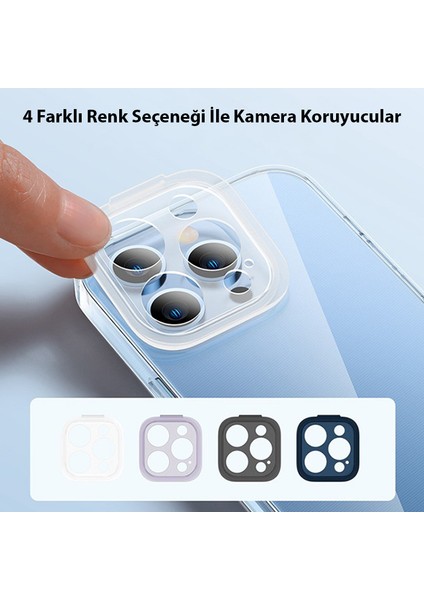 Illusion Series iPhone 14 Pro Silikon Kılıf +Tempered Ekran Koruyucu +4x Kamera Koruyucu Set