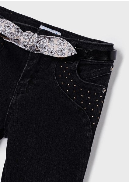 Kız Çocuk Kemerli Pantolon Siyah 3509 fırsatları