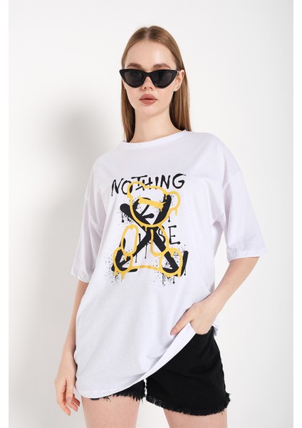 Kadın Nothing Else Baskılı Oversize Tshirt