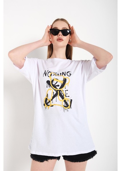 Kadın Nothing Else Baskılı Oversize Tshirt