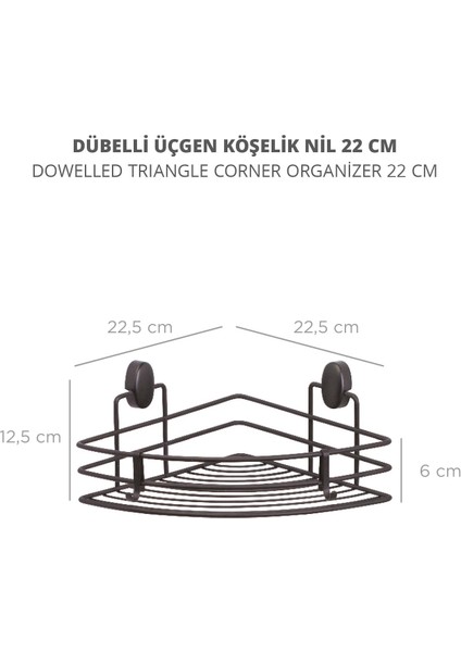 Dübelli Siyah Kancalı Nil Üçgen Köşelik DS-727