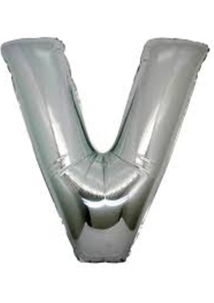 Parti Aksesuar V Harf Folyo Balon Gümüş Renk 40 Inç