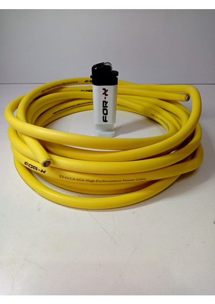 Amfi Tesisat Güç Kablosu 6ga + For-X Çakmak - For-X Oto Anfi 6ga Power Kablosu - 5 Metre