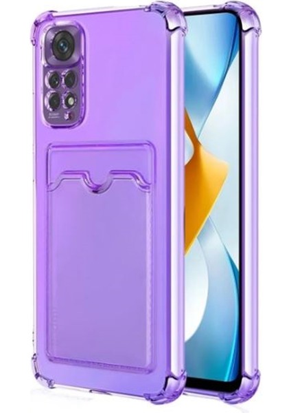 Xiaomi Redmi Note 11 Kılıf Kartlıklı Darbe Korumalı Silikon + Ekran Koruyucu