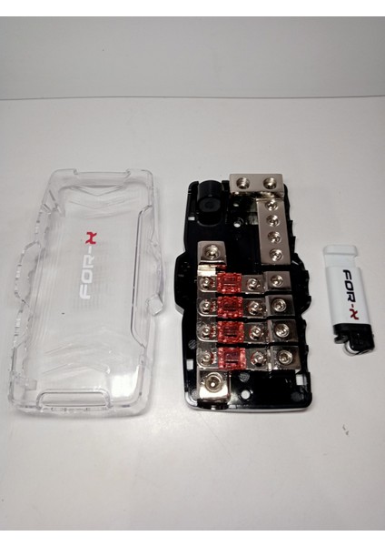 Amfi Blok Sigorta Dağıtıcı + For-X Çakmak - 4'lü Blok Kablo Dağıtıcı - Hem Artı Hem Şase