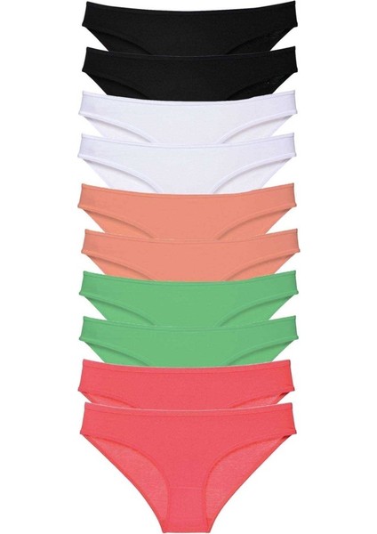 10 adet Süper Eko Set Likralı Kadın Slip Külot 504