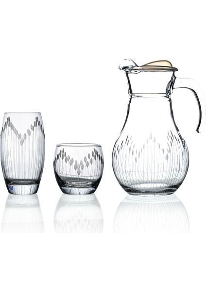 Pudgy 13 Parça 6 Kişilik Su ve Meşrubat Seti Vega Desenli fiyatları