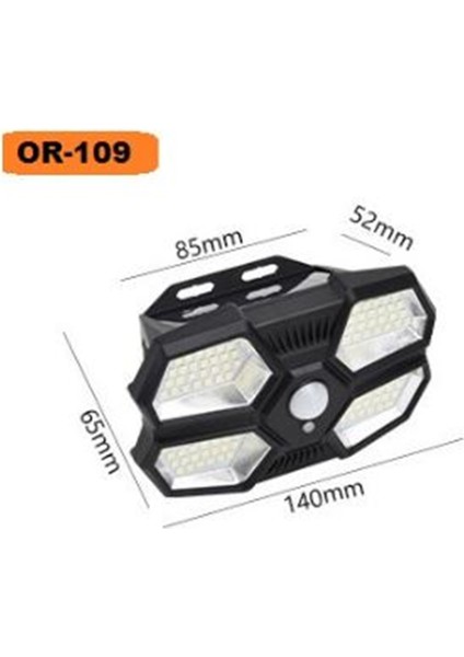 Süper Parlak Solar 108 LED Hareket Sensörlü Su Geçirmez Ev-Bahçe-Sokak Aydınlatmas