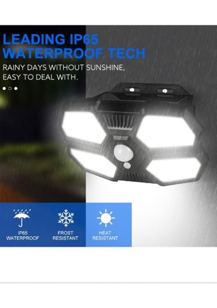 Süper Parlak Solar 108 LED Hareket Sensörlü Su Geçirmez Ev-Bahçe-Sokak Aydınlatmas