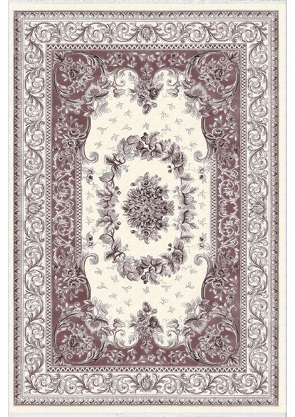 Salon Halısı Modern Bordo Yolluk Kaymaz Yuvarlak Oval Kesme Ince Yıkanabilir Halı