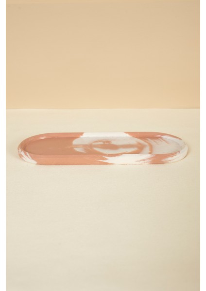 Beton Oval Terracotta Beyaz Mermer Desenli Altlık/sunumluk/tepsi/beton Dekoratif Sunumluk fiyatları