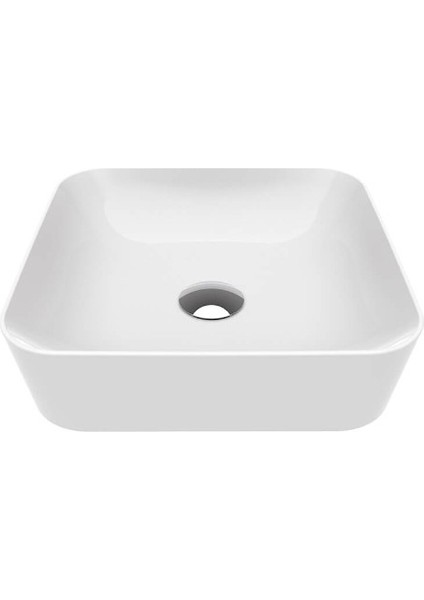 UL040 Ultra Kare Çanak Lavabo 40 cm Mat Beyaz