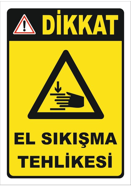 "El Sıkışma Tehlikesi" Uyarı Levhası