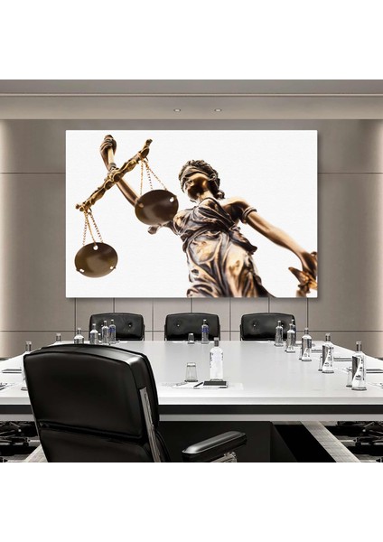 Themis Heykeli Adalet Terazisi Hukuk Bürosu Dekor Kanvas Tablo