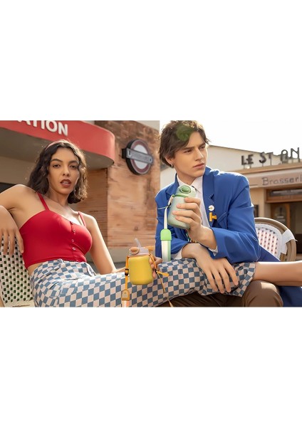 Dıller 420ML Pipetli Askılı Çelik Matara 6 Saat Sıcak/soğuk Tutma Süresi 5 Farklı Renk modelleri