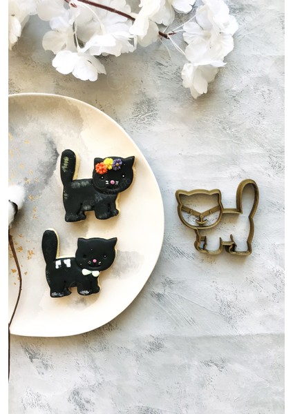 Gold Kedi Kurabiye Kalıbı