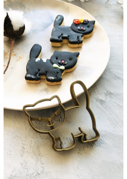 Gold Kedi Kurabiye Kalıbı modelleri