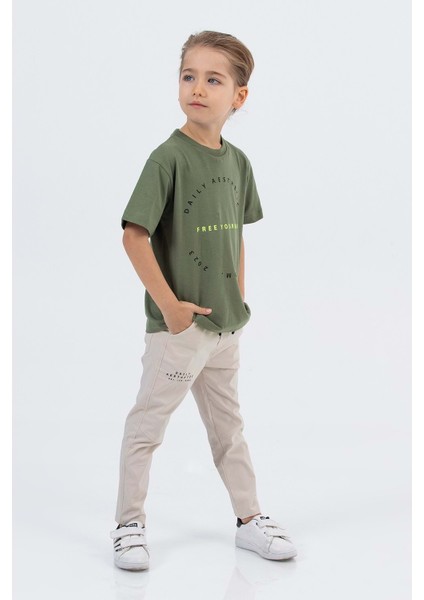 Çocuk Erkek Pantolonlu Takım D Hopi Kids - Haki - 7-8 Yaş